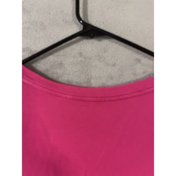 Chicos True Color Solid Top Dark Pink Womens Sz 3 US XL V-neck 3/4 Sleeve Tee - Picture 7 of 7
